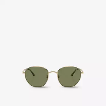 Солнцезащитные очки в металлической круглой оправе с логотипом AR6150 Giorgio Armani, желтый