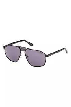 Солнцезащитные очки в металлической оправе Guess, черный