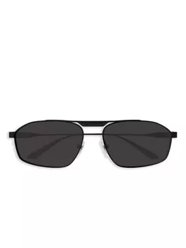 Солнцезащитные очки в металлической оправе прямоугольной формы Balenciaga Eyewear, черный