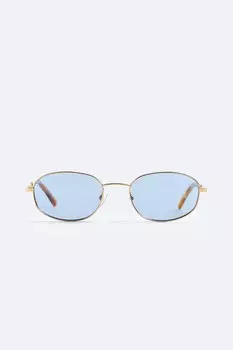 Солнцезащитные очки в металлической ормаке ZARA, золотой
