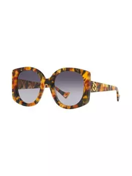 Солнцезащитные очки в оправе черепаховой расцветки Gucci Eyewear, зеленый