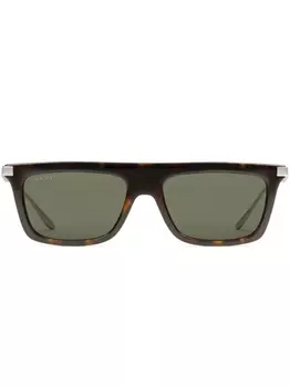 Солнцезащитные очки в оправе черепаховой расцветки Gucci Eyewear, коричневый