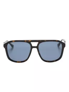 Солнцезащитные очки в оправе черепаховой расцветки Gucci Eyewear, коричневый