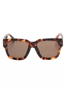 Солнцезащитные очки в оправе черепаховой расцветки Linda Farrow, коричневый