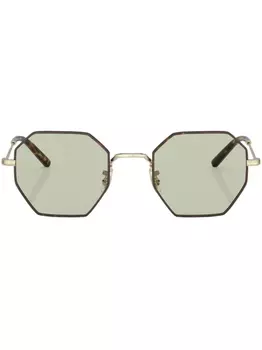 Солнцезащитные очки в оправе черепаховой расцветки Oliver Peoples, золотистый