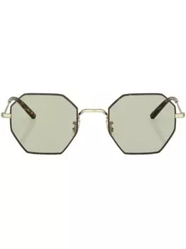 Солнцезащитные очки в оправе черепаховой расцветки Oliver Peoples, золотистый