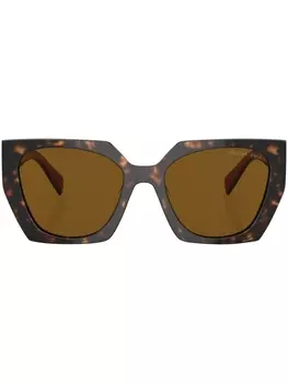 Солнцезащитные очки в оправе черепаховой расцветки Prada Eyewear, зеленый