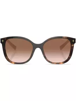 Солнцезащитные очки в оправе черепаховой расцветки Prada Eyewear, зеленый