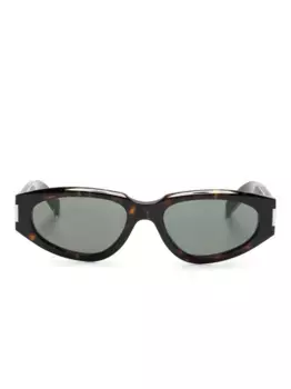 Солнцезащитные очки в оправе черепаховой расцветки Saint Laurent Eyewear, коричневый