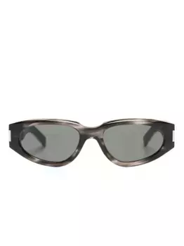 Солнцезащитные очки в оправе черепаховой расцветки Saint Laurent Eyewear, черный