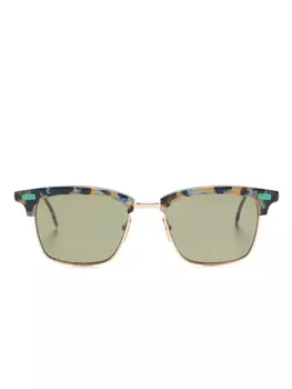 Солнцезащитные очки в оправе черепаховой расцветки Thom Browne Eyewear, черный