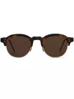 Солнцезащитные очки в оправе черепаховой расцветки THOM BROWNE, коричневый