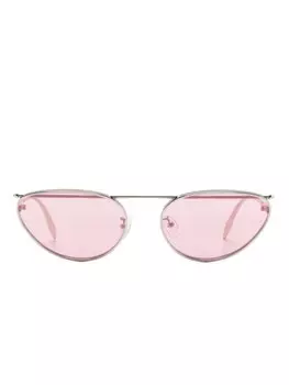 Солнцезащитные очки в оправе 'кошачий глаз' Alexander McQueen Eyewear, серебряный