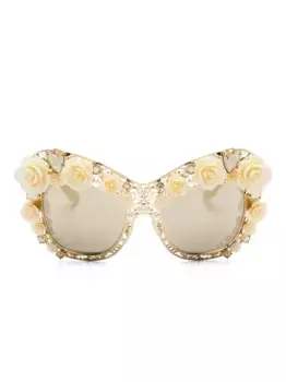 Солнцезащитные очки в оправе 'кошачий глаз' Dolce & Gabbana Eyewear, золотой