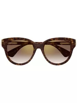 Солнцезащитные очки в оправе «кошачий глаз» из черепахового панциря Cartier Eyewear, коричневый