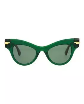 Солнцезащитные очки в оправе «кошачий глаз» из ацетата Bottega Veneta, цвет green green green