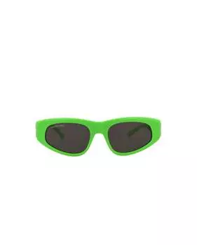 Солнцезащитные очки в оправе «кошачий глаз» из ацетата Balenciaga, цвет green silver grey
