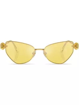 Солнцезащитные очки в оправе 'кошачий глаз' с кристаллами Swarovski, золотистый