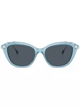 Солнцезащитные очки в оправе 'кошачий глаз' с кристаллами Swarovski, синий