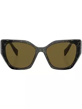 Солнцезащитные очки в оправе 'кошачий глаз' с принтом Prada Eyewear, черный