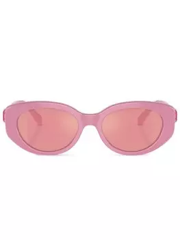 Солнцезащитные очки в оправе 'кошачий глаз' с кристаллами Swarovski, розовый
