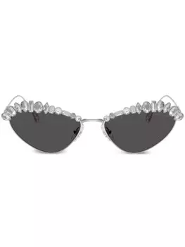 Солнцезащитные очки в оправе 'кошачий глаз' Swarovski, серебряный