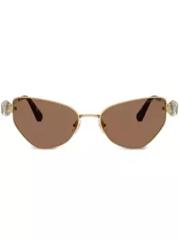 Солнцезащитные очки в оправе 'кошачий глаз' Swarovski, золотой
