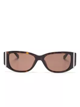 Солнцезащитные очки в овальной оправе Alexander McQueen Eyewear, коричневый
