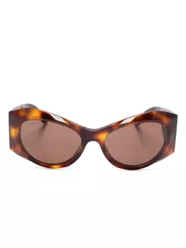 Солнцезащитные очки в овальной оправе Balenciaga Eyewear, коричневый