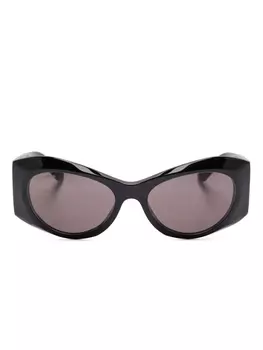 Солнцезащитные очки в овальной оправе Balenciaga Eyewear, черный