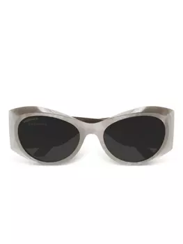 Солнцезащитные очки в овальной оправе Balenciaga Eyewear, серый