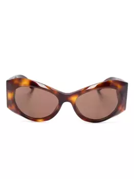 Солнцезащитные очки в овальной оправе Balenciaga Eyewear, коричневый