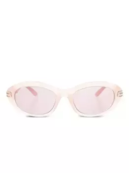 Солнцезащитные очки в овальной оправе Balenciaga Eyewear, розовый