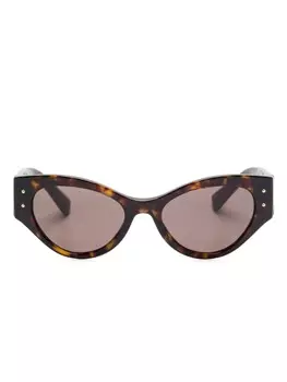 Солнцезащитные очки в овальной оправе Dolce & Gabbana Eyewear, коричневый