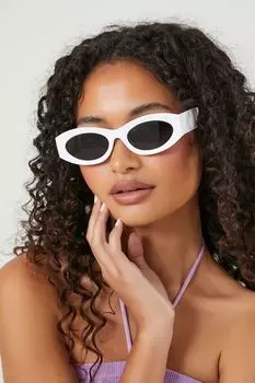 Солнцезащитные очки в овальной оправе Forever 21, белый