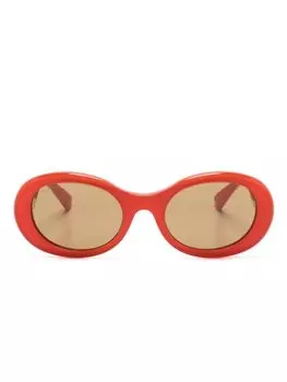 Солнцезащитные очки в овальной оправе Gucci Eyewear, оранжевый
