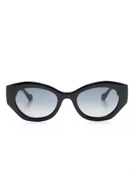 Солнцезащитные очки в овальной оправе Gucci Eyewear, черный