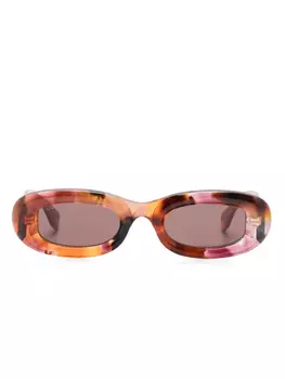 Солнцезащитные очки в овальной оправе Gucci Eyewear, коричневый