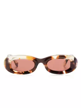Солнцезащитные очки в овальной оправе Gucci Eyewear, коричневый