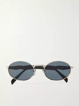 Солнцезащитные очки в овальной оправе из ацетата и золота Prada Eyewear, золотой