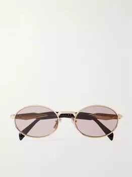 Солнцезащитные очки в овальной оправе из ацетата и золота Prada Eyewear, золотой