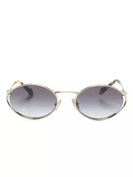 Солнцезащитные очки в овальной оправе Miu Miu Eyewear, золотой