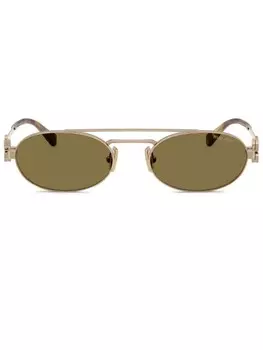 Солнцезащитные очки в овальной оправе Miu Miu Eyewear, золотой