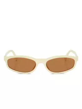 Солнцезащитные очки в овальной оправе Miu Miu Eyewear, белый