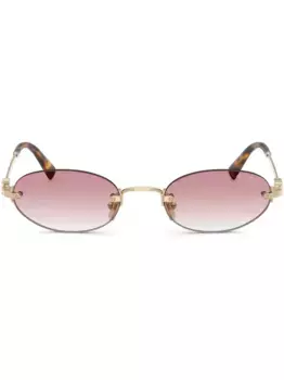 Солнцезащитные очки в овальной оправе Miu Miu Eyewear, золотой