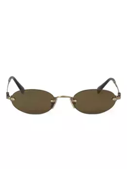 Солнцезащитные очки в овальной оправе MIU MIU, коричневый