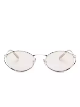 Солнцезащитные очки в овальной оправе Miu Miu Eyewear, серый