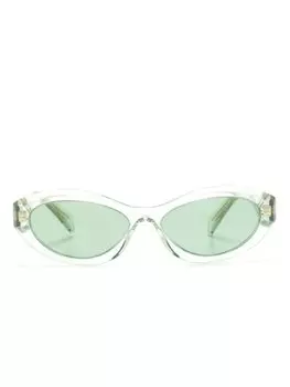 Солнцезащитные очки в овальной оправе Prada Eyewear, зеленый