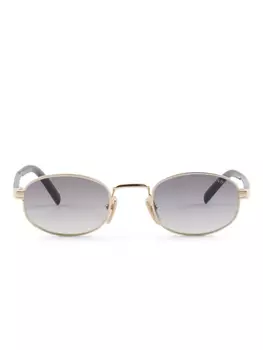 Солнцезащитные очки в овальной оправе Prada Eyewear, золотой
