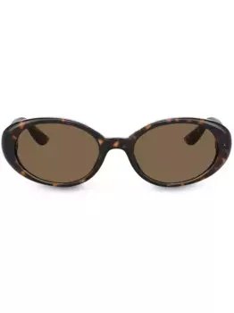 Солнцезащитные очки в овальной оправе Re-Edition DNA Dolce & Gabbana Eyewear, коричневый